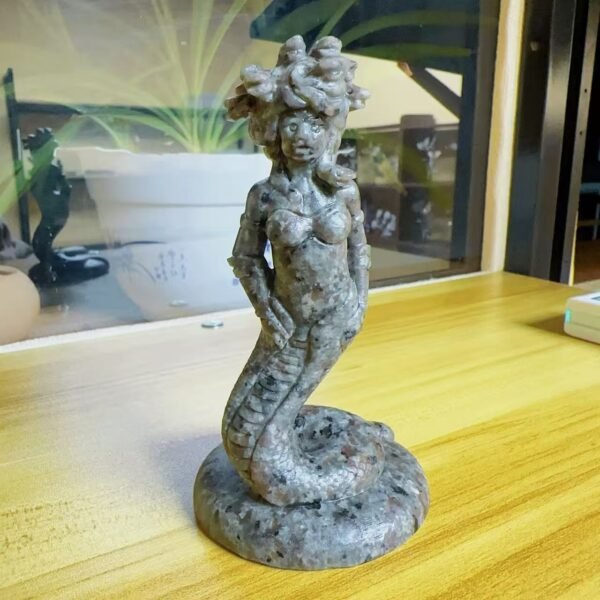 The Medusa carved from natural flame stone is exquisitely crafted and a new style is in vogue