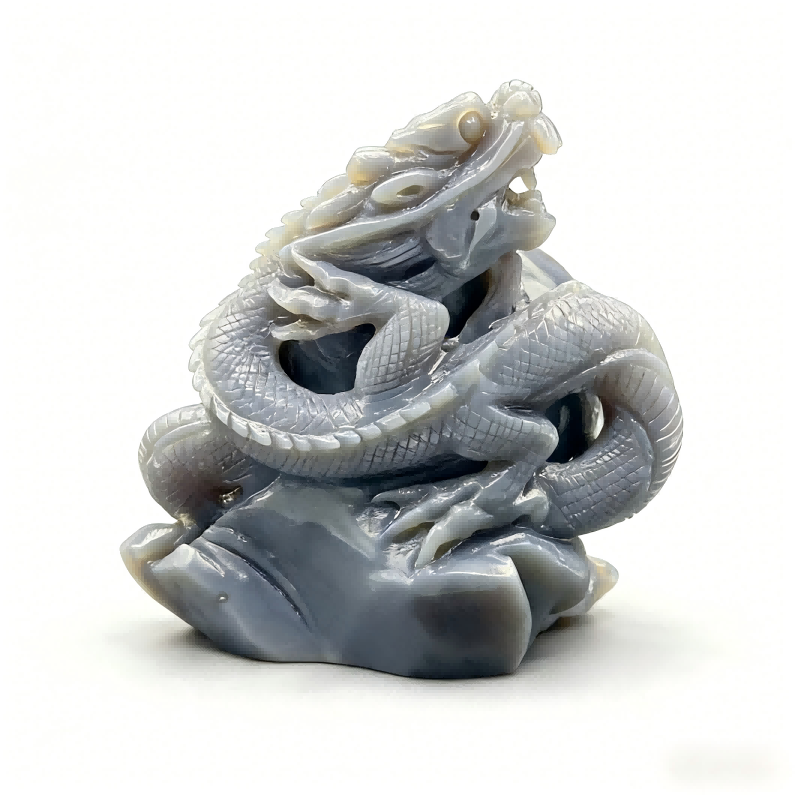 Agate Amethyst Cave Carving of a Chinese Dragon 2.13kg