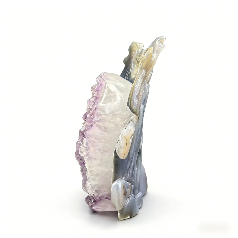 Agate Amethyst Cave Carving of a Western Dragon 1.34kg