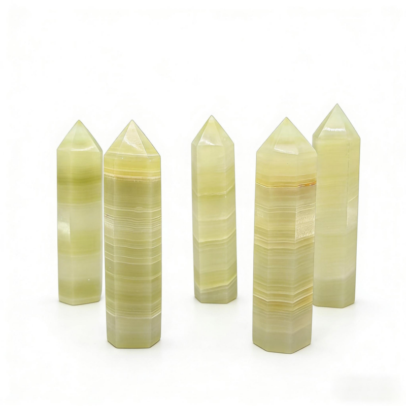 African Jade Tower | Crystal Point for Prosperity, Emotional Healing & Grounded Growth