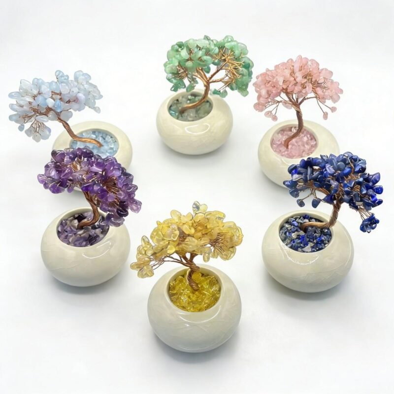 Hot Selling High Quality Gemstone Spiritual Product Healing Crystal Craft Mixed Material Gravel Money Tree for Home Decoration